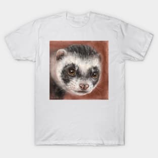 Painting of a Cute Ferret Looking Directly at You T-Shirt